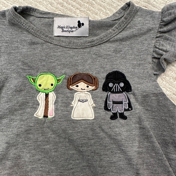 Star Wars matching set toddler size 3 grey white yoda Princess Leia darth Vader - Picture 3 of 8
